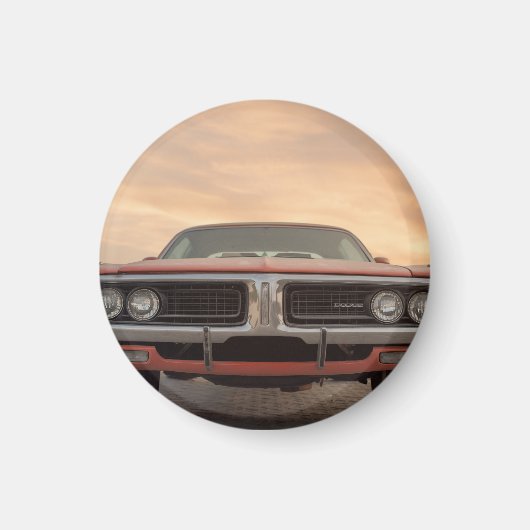 Oldtimer-Sonnenuntergangsansicht Magnet (Vorne)
