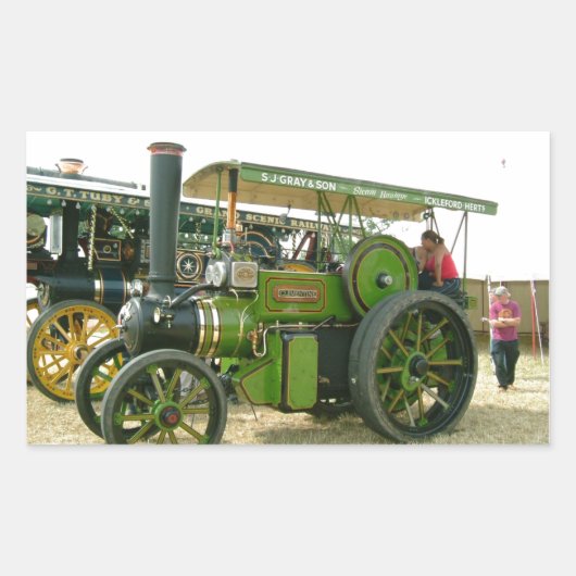 Oldtimer-Traktor Rechteckiger Aufkleber (Vorderseite)