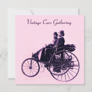 OLDTIMER-TREFFEN , rosa lila Einladung
