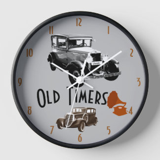 Oldtimer-Uhr im Stil der 1930er Jahre mit Holzrahm Uhr