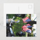 Oldtimer und US-Flagge Postkarte (Vorne/Hinten)