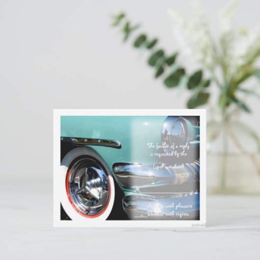 Oldtimer VI uAwg RSVP Karte (Stehend Vorderseite)