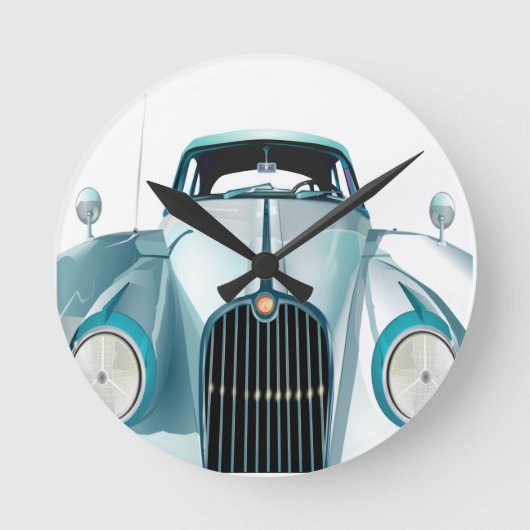 Oldtimer-Vintages Auto Runde Wanduhr (Vorderseite)