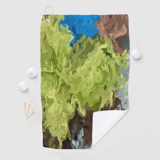 Öle aus Kalkgrün, Blau und Brot Golfhandtuch (Insitu)