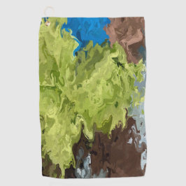 Öle aus Kalkgrün, Blau und Brot Golfhandtuch