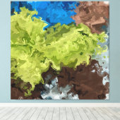 Öle aus Kalkgrün, Blau und Brot Leinwanddruck (Insitu (Holzboden))