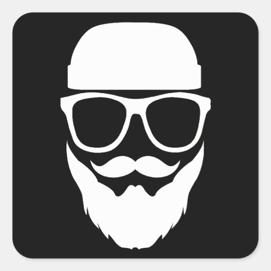 Ole Hipster YE Quadratischer Aufkleber (Vorderseite)