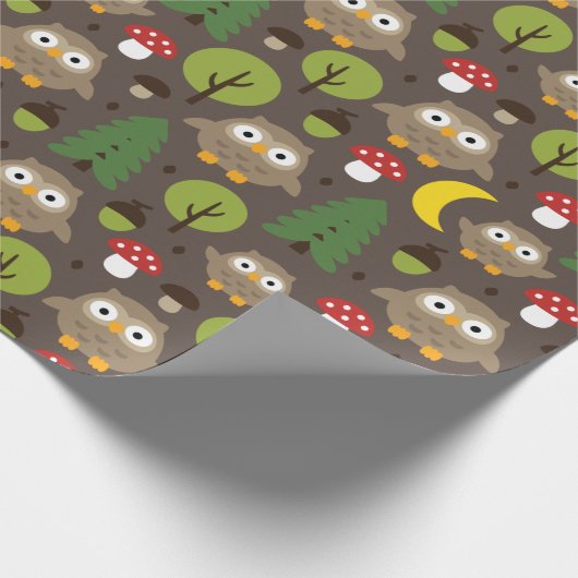 Öle in Waldhüllen Geschenkpapier (Ecke)