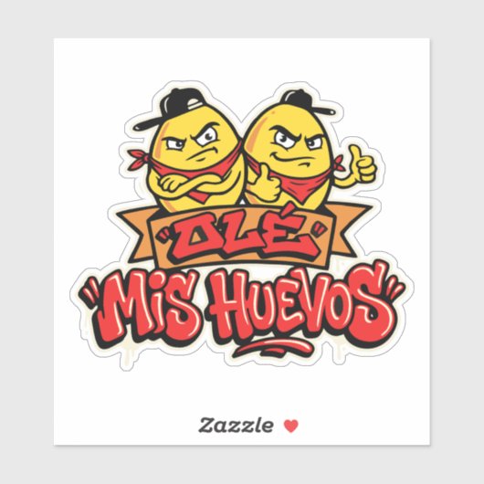 Ole mis huevos 2 aufkleber (Blatt)