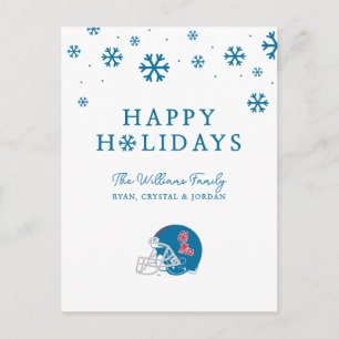 Ole Miss Football Helm   Hellblau Feiertagspostkarte