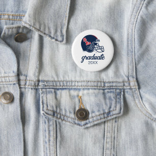 Ole Miss Football Helmet   Dunkelblau Button