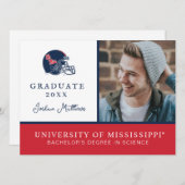 Ole Miss Football Helmet | Dunkelblau Einladung (Vorne/Hinten)