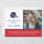 Ole Miss Football Helmet | Dunkelblau Einladung (Vorderseite)