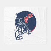 Ole Miss Football Helmet | Dunkelblau Fleecedecke (Vorderseite (Horizontal))