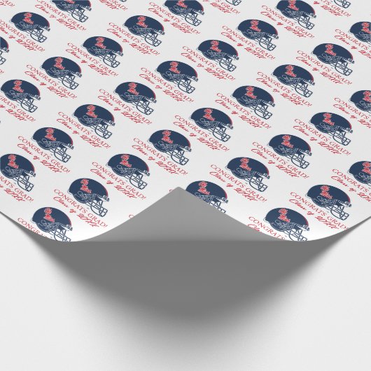 Ole Miss Football Helmet | Dunkelblau Geschenkpapier (Ecke)