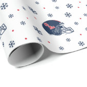 Ole Miss Football Helmet | Dunkelblau Geschenkpapier (Rolleneckpunkt)