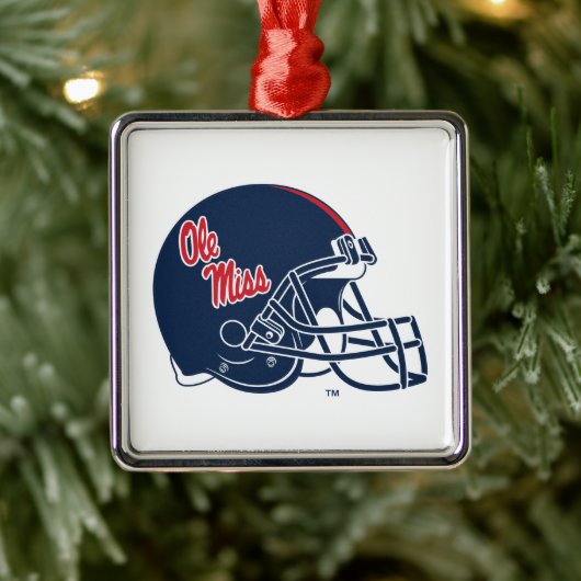 Ole Miss Football Helmet | Dunkelblau Ornament Aus Metall (Baum)