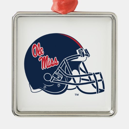 Ole Miss Football Helmet | Dunkelblau Ornament Aus Metall (Vorne)