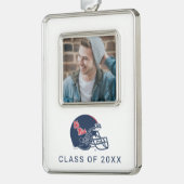 Ole Miss Football Helmet | Dunkelblau Rahmen-Ornament Silber (Links)