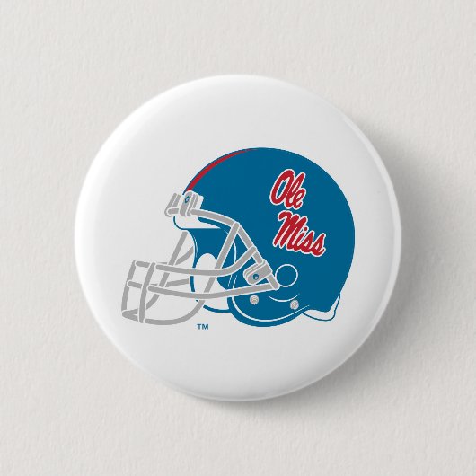 Ole Miss Football Helmet | Light Blue Button (Vorderseite)