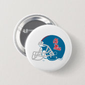 Ole Miss Football Helmet | Light Blue Button (Vorne & Hinten)