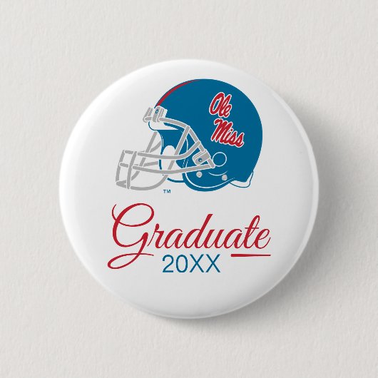 Ole Miss Football Helmet | Light Blue Button (Vorderseite)
