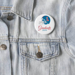 Ole Miss Football Helmet   Light Blue Button