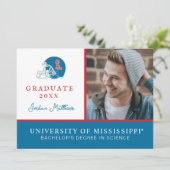 Ole Miss Football Helmet | Light Blue Einladung (Stehend Vorderseite)