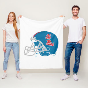 Ole Miss Football Helmet   Light Blue Fleecedecke