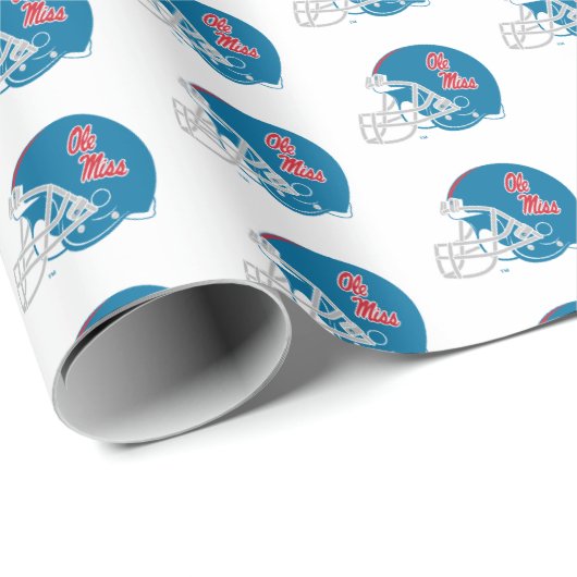 Ole Miss Football Helmet | Light Blue Geschenkpapier (Rolleneckpunkt)