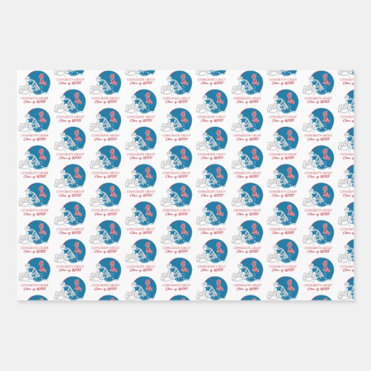 Ole Miss Football Helmet | Light Blue Geschenkpapier Set (Vorderseite 3)