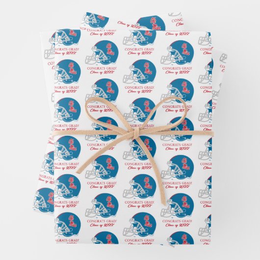 Ole Miss Football Helmet | Light Blue Geschenkpapier Set (Beispiel)