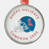 Ole Miss Football Helmet | Light Blue Ornament Aus Metall (Vorne)