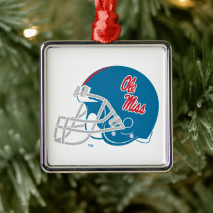 Ole Miss Football Helmet Light Blue Ornament Aus Metall