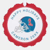 Ole Miss Football Helmet | Light Blue Ornament Karte (Vorderseite)