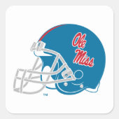 Ole Miss Football Helmet | Light Blue Quadratischer Aufkleber (Vorderseite)