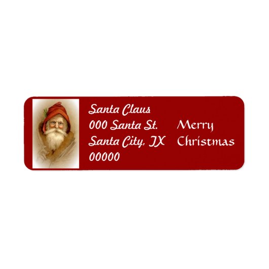 Ole Saint Nick Vintage Rücksendeadressen-Aufkleber (Vorne)