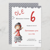 Ole Sevillana Flamenco Dancer Birthday Einladung (Vorne/Hinten)