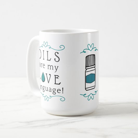 Öle sind meine Liebe Coffee Tasse Aquamarin/grün (Vorderseite Links)