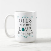 Öle sind meine Liebe Coffee Tasse Aquamarin/grün (Links)