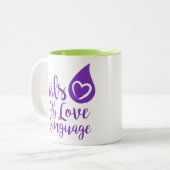 Öle sind meine Liebe-Sprachkaffee-Tasse Zweifarbige Tasse (Vorderseite Links)