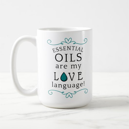 Öle sind meine Liebessprache Kaffeetasse Teal/grün (Links)