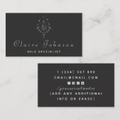 Öle Spezialist Blumentöpfe Gezeichnet Illustration Visitenkarte (Vorne/Hinten)