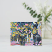 Oleander Bäume, der Innenhof Postkarte (Stehend Vorderseite)