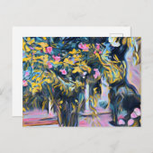 Oleander Bäume, der Innenhof Postkarte (Vorne/Hinten)