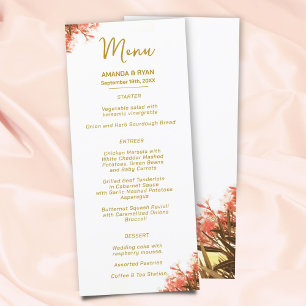 Oleander Blume auf Beach Wedding Menu