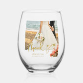 Oleander Blume Foto Danke Hochzeit Weinglas Ohne Stiel (Vorderseite)