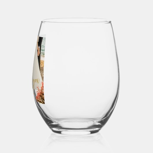 Oleander Blume Foto Danke Hochzeit Weinglas Ohne Stiel (Links)