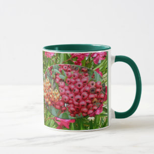 Oleander-Blüten und Berries-Koordinaten Tasse