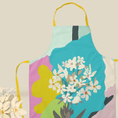 Oleander Floral Color Blocks Modernes Florist Schürze